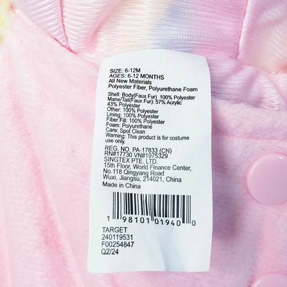 NWT Rainbow Unicorn Infant Halloween Costume 6-12 Months - Picture 6 of 6